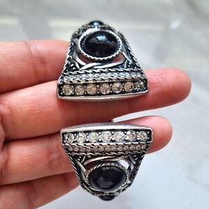 NEW! Black Rhinestone Clamper Statement Bracelet